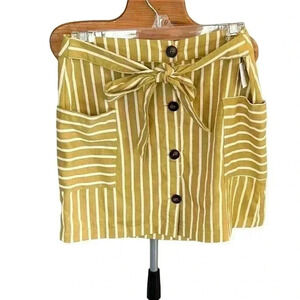 Altar’d State Rachel Striped Mini Skirt Mustard Yellow Size S